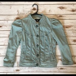H&M Jean Jacket - Puff Sleeves Size 10